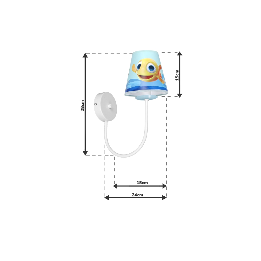 Detské nástenné svietidlo FISH 1xE14/40W/230V