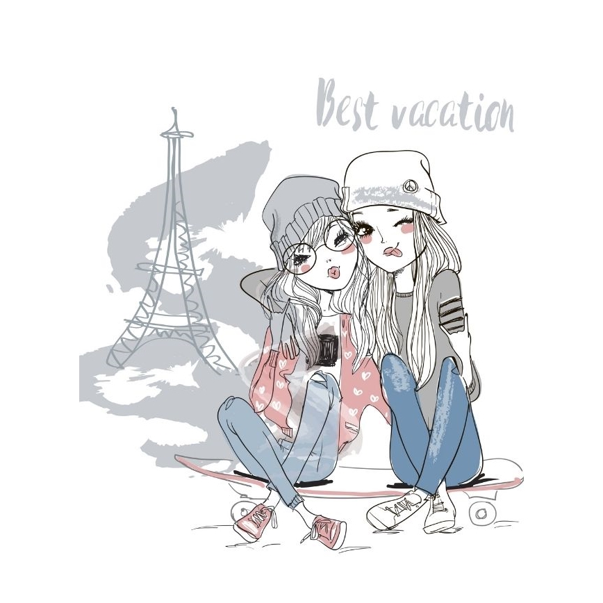 Detské stropné svietidlo GIRLS VIBES 1xE27/60W/230V pr. 40 cm Paris