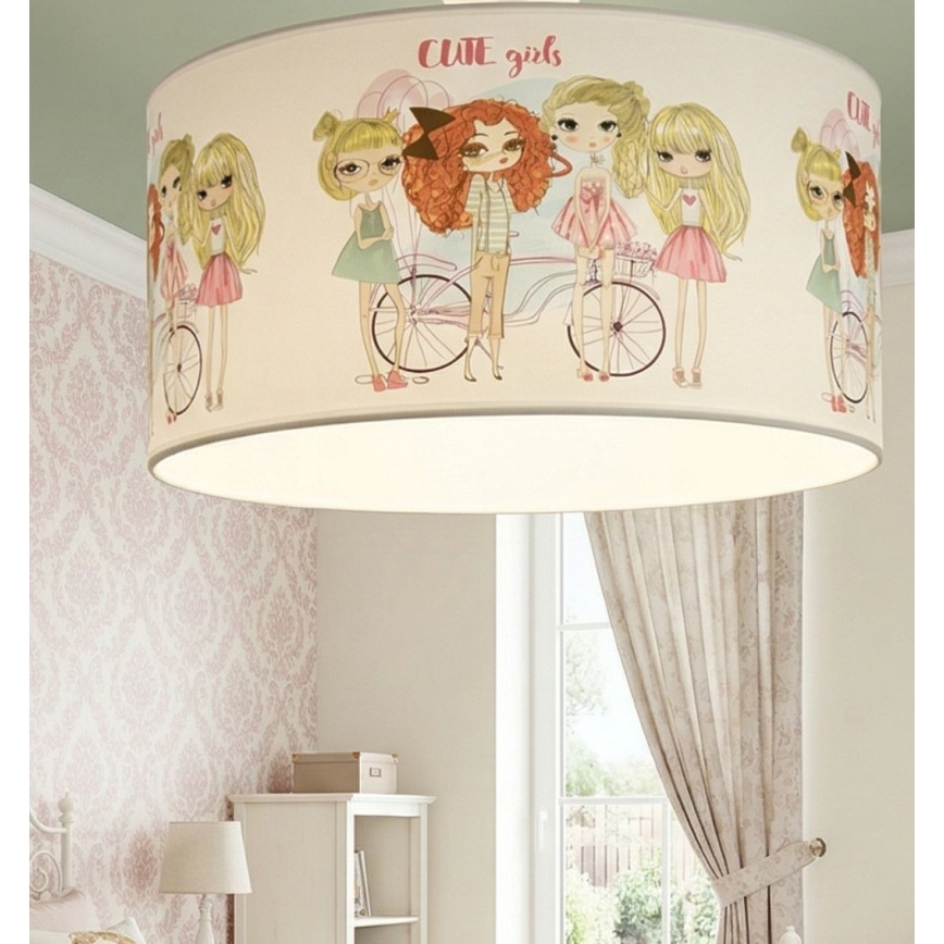 Detské stropné svietidlo GIRLS VIBES 1xE27/60W/230V pr. 40 cm pre dievčatá