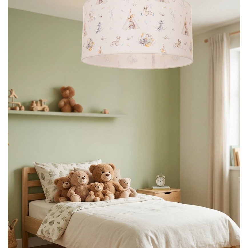 Detské stropné svietidlo KIDS ROOM 1xE27/60W/230V pr. 40 cm zvieratká