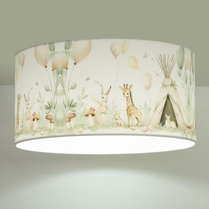 Detské stropné svietidlo KIDS ROOM 1xE27/60W/230V pr. 40 cm zvieratká