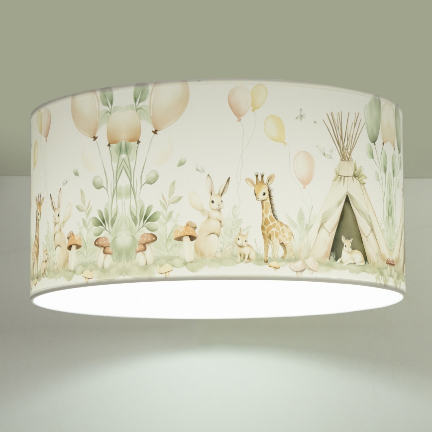 Detské stropné svietidlo KIDS ROOM 1xE27/60W/230V pr. 40 cm zvieratká