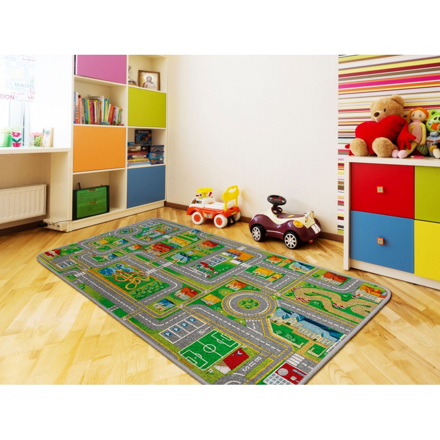 Detský koberec PLAYTOWN 160x220 cm pestrofarebný/mesto