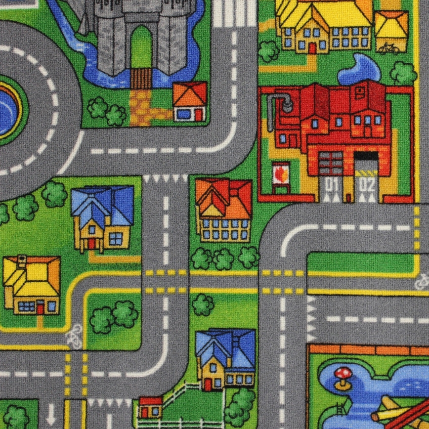 Detský koberec PLAYTOWN 160x220 cm pestrofarebný/mesto