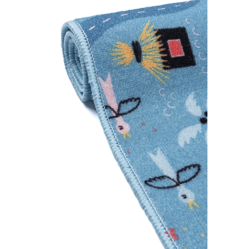 Detský koberec STELLA STREETS 80x100 cm modrý/mesto