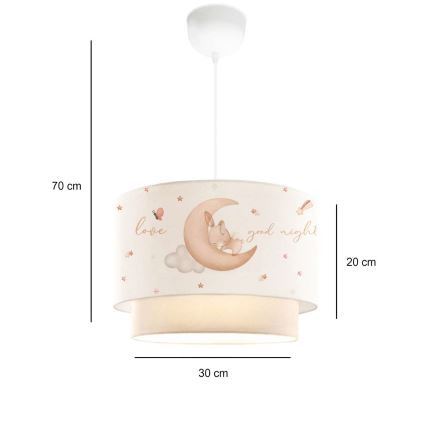 Detský luster CANDY 1xE27/40W/230V biela/béžová