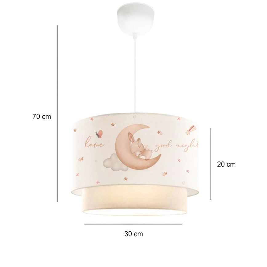 Detský luster CANDY 1xE27/40W/230V biela/béžová