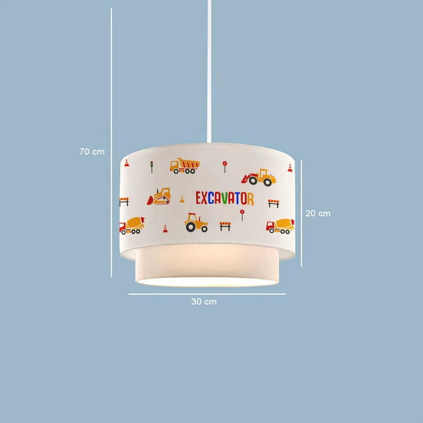 Detský luster CANDY 1xE27/40W/230V biela/oranžová