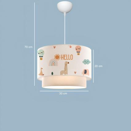 Detský luster CANDY 1xE27/40W/230V biela/pestrofarebná