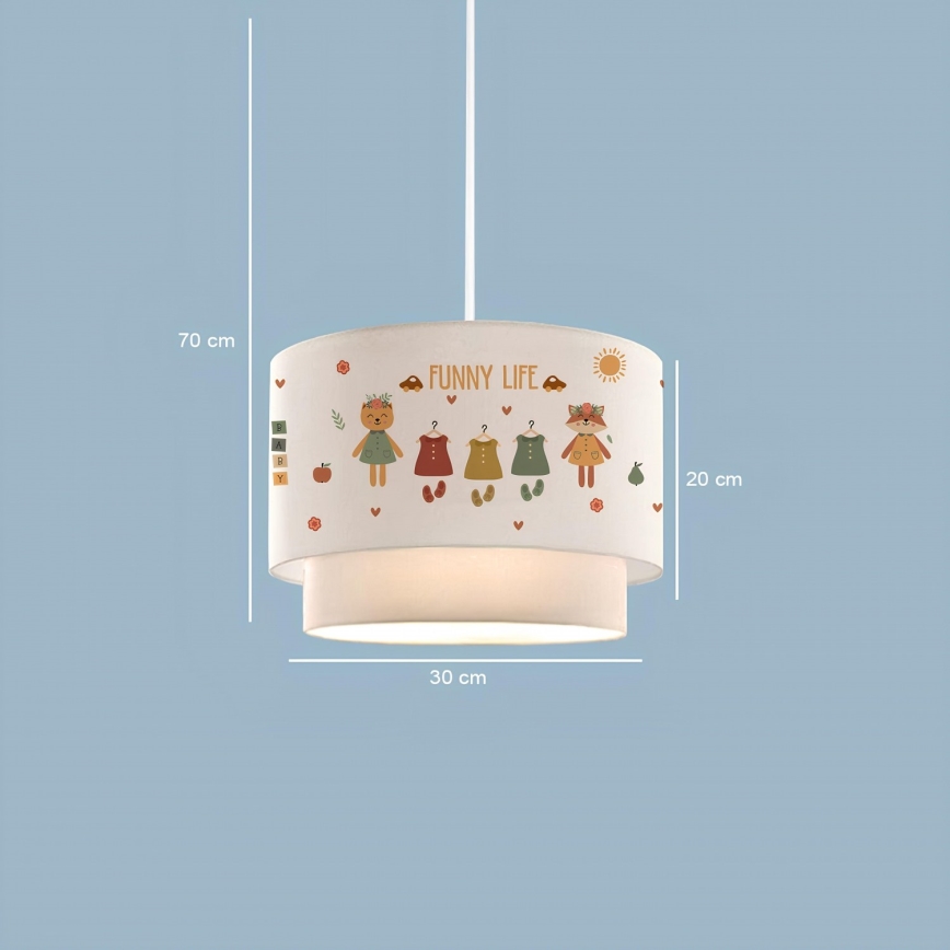 Detský luster CANDY 1xE27/40W/230V biely/pestrofarebný
