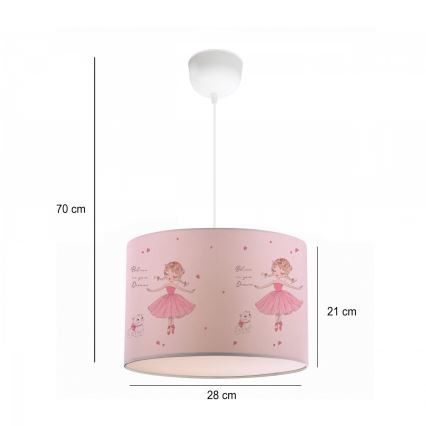 Detský luster CANDY 1xE27/40W/230V ružová