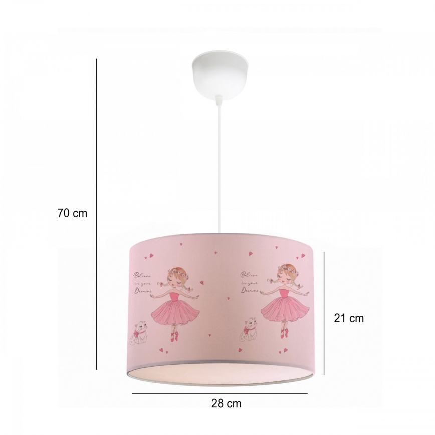 Detský luster CANDY 1xE27/40W/230V ružová