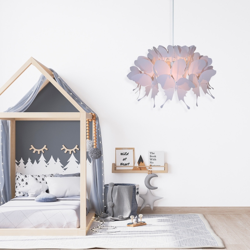 Detský luster FARFALLA 1xE27/60W/230V ružový
