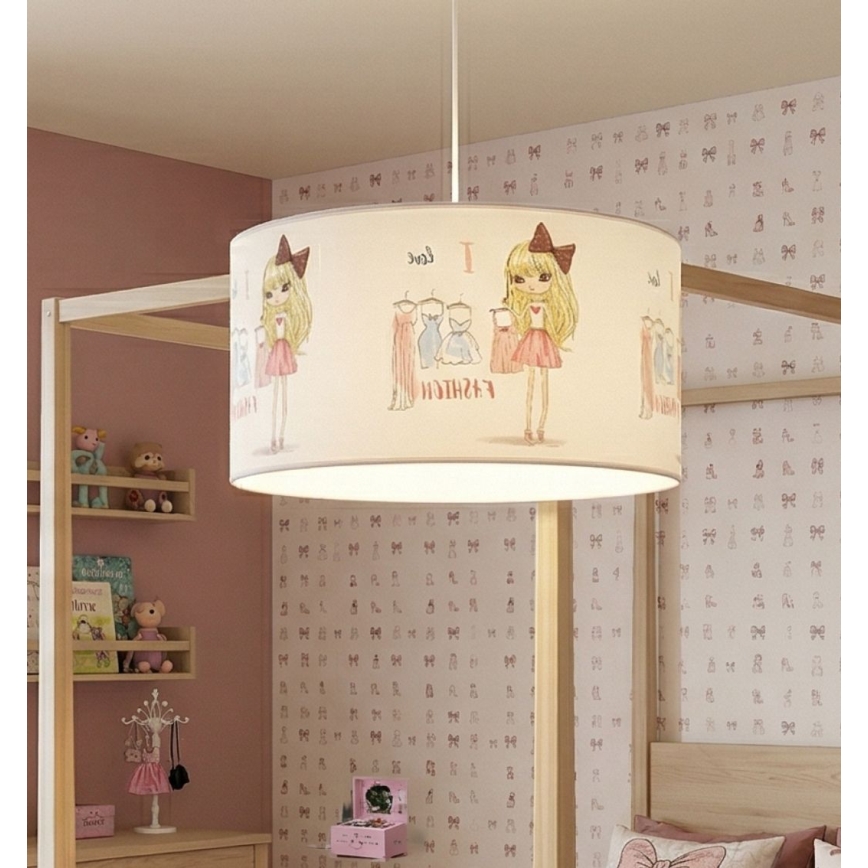 Detský luster GIRLS VIBES 1xE27/60W/230V priemer 40 cm Milujem módu