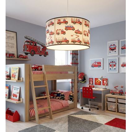 Detský luster KIDS ROOM 1xE27/60W/230V pr. 40 cm hasiči