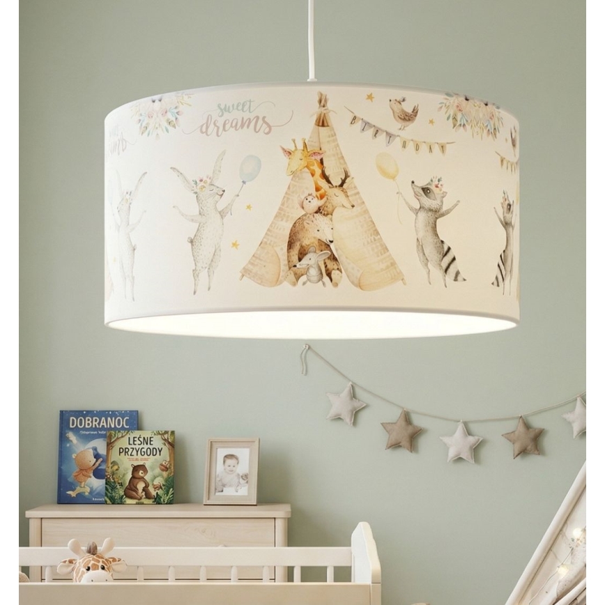 Detský luster KIDS ROOM 1xE27/60W/230V priemer 40 cm zvieratká