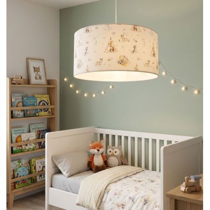 Detský luster KIDS ROOM 1xE27/60W/230V priemer 40 cm zvieratká