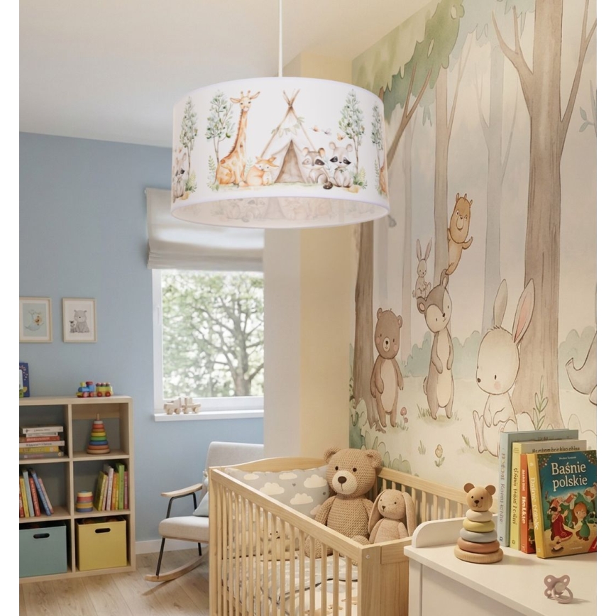 Detský luster KIDS ROOM 1xE27/60W/230V priemer 40 cm zvieratká