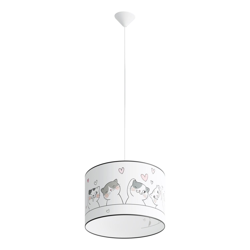 Detský luster na lanku CAT 1xE27/15W/230V pr. 40 cm mačka