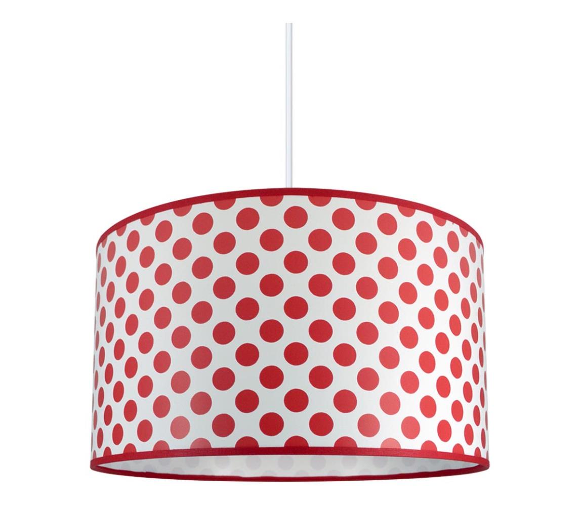 Detský luster na lanku DOTS RED 1xE27/60W/230V