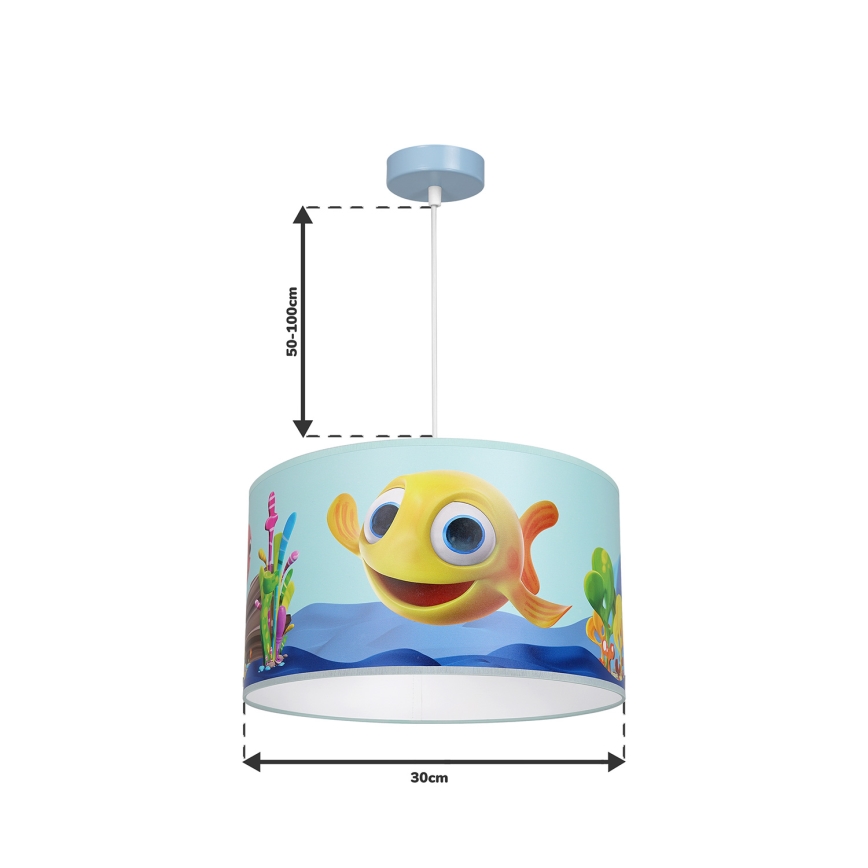 Detský luster na lanku FISH 1xE27/60W/230V
