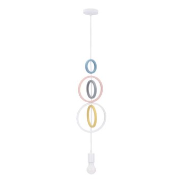 Detský luster na lanku HOOPS 1xE27/20W/230V pr. 19 cm pestrofarebný