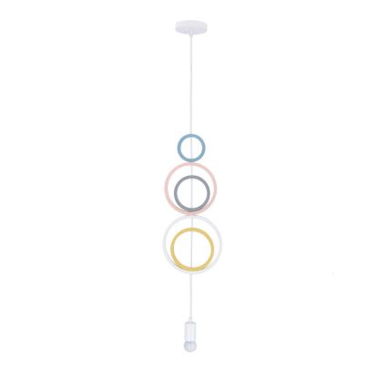 Detský luster na lanku HOOPS 1xE27/20W/230V pr. 19 cm pestrofarebný