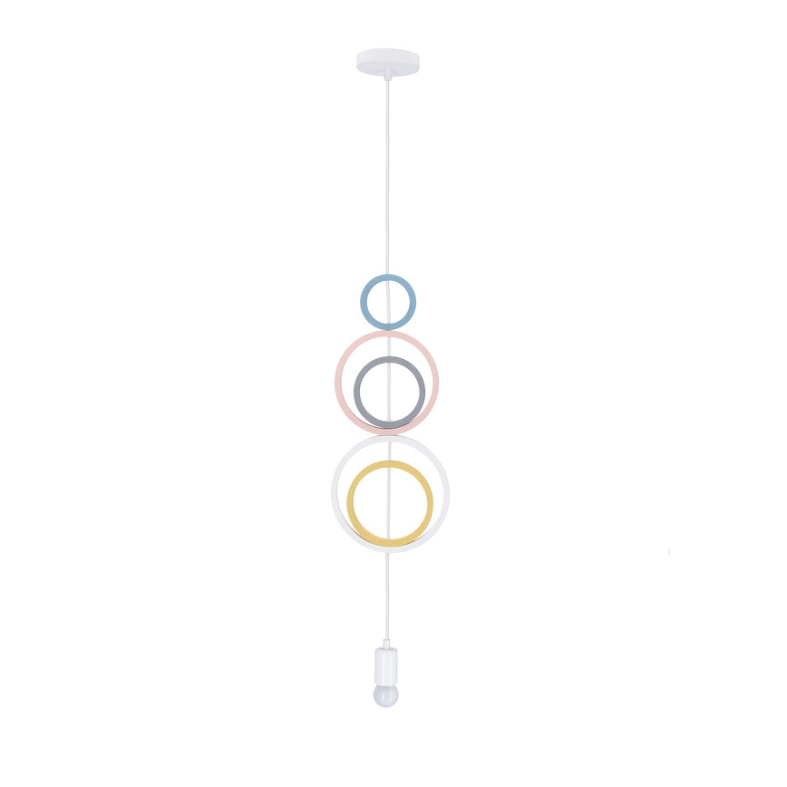 Detský luster na lanku HOOPS 1xE27/20W/230V pr. 19 cm pestrofarebný