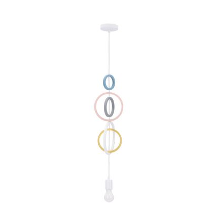 Detský luster na lanku HOOPS 1xE27/20W/230V pr. 19 cm pestrofarebný
