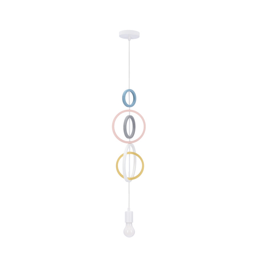 Detský luster na lanku HOOPS 1xE27/20W/230V pr. 19 cm pestrofarebný