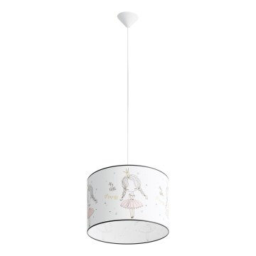 Detský luster na lanku PRINCESS 1xE27/15W/230V pr. 40 cm princezná