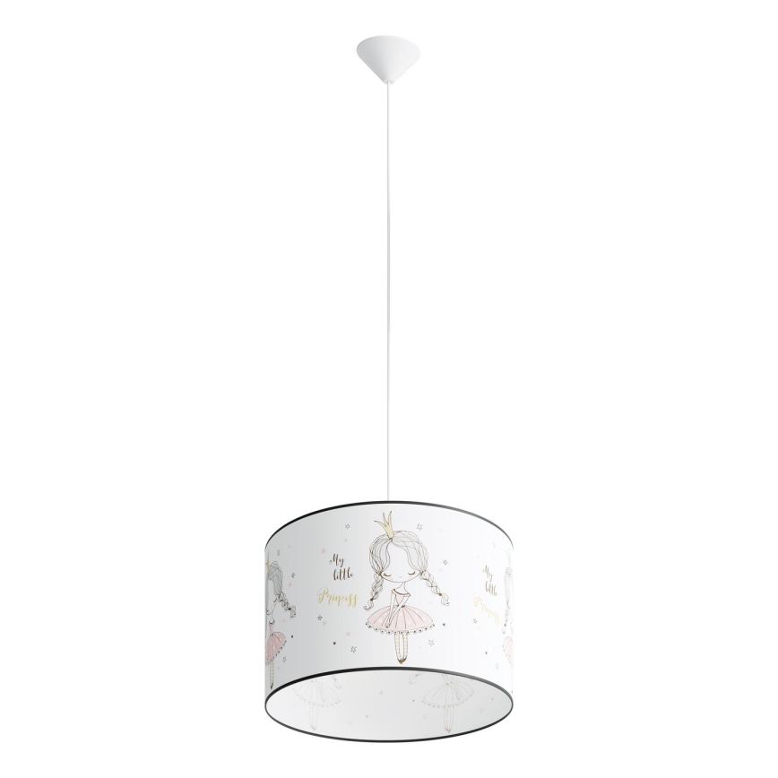 Detský luster na lanku PRINCESS 1xE27/15W/230V pr. 40 cm princezná
