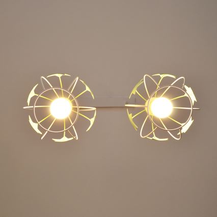 Detský luster na lanku STARS 2xE27/15W/230V zelená/biela