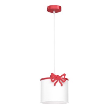 Detský luster na lanku SWEET 1xE27/15W/230V biela/červená/mašle