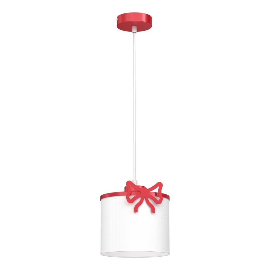 Detský luster na lanku SWEET 1xE27/15W/230V biela/červená/mašle