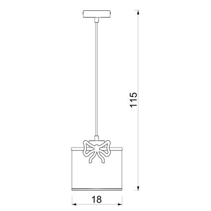 Detský luster na lanku SWEET 1xE27/15W/230V biela/červená/mašle