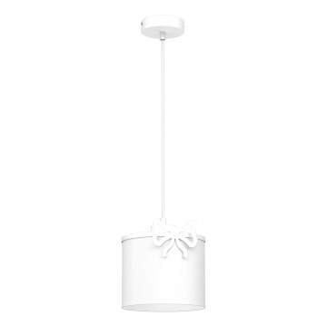 Detský luster na lanku SWEET 1xE27/15W/230V biela/mašle