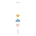 Detský luster na lanku TRIO 1xE27/20W/230V žltá/modrá/ružová