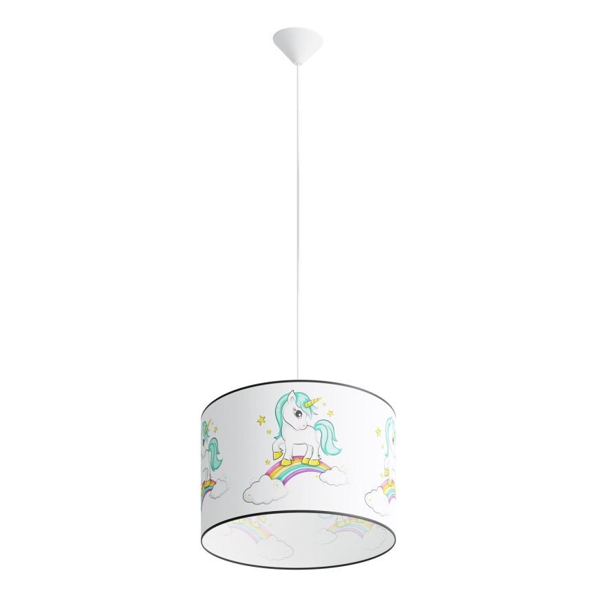 Detský luster na lanku UNICORN 1xE27/15W/230V pr. 40 cm jednorožec