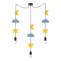 Detský luster TRIO so závesným lankom 3xE27/20W/230V žltá/modrá