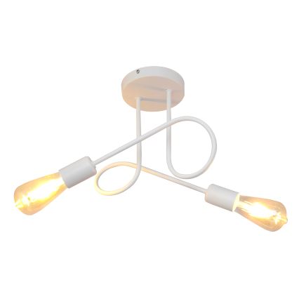 Detský prisadený luster OXFORD 2xE27/15W/230V biela