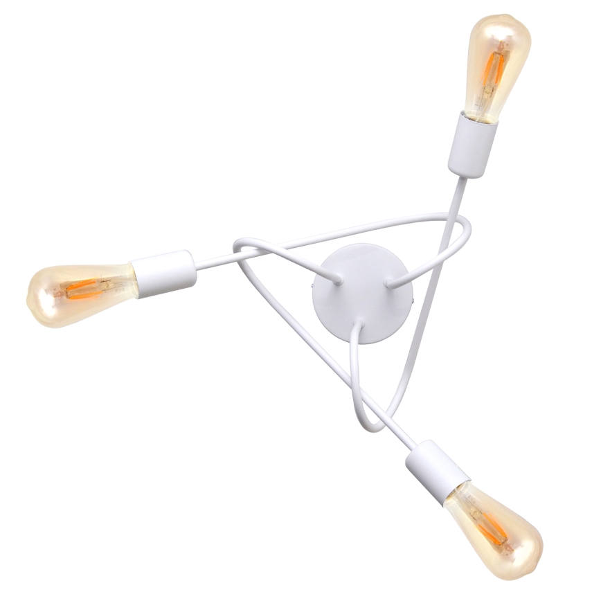 Detský prisadený luster OXFORD 3xE27/15W/230V biela