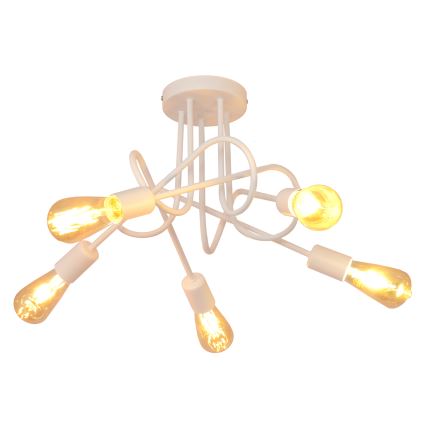 Detský prisadený luster OXFORD 5xE27/15W/230V biela