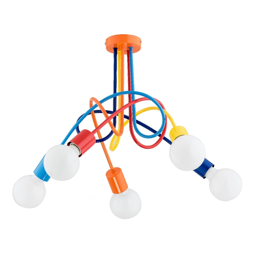 Detský prisadený luster TANGO 5xE27/15W/230V pestrofarebná