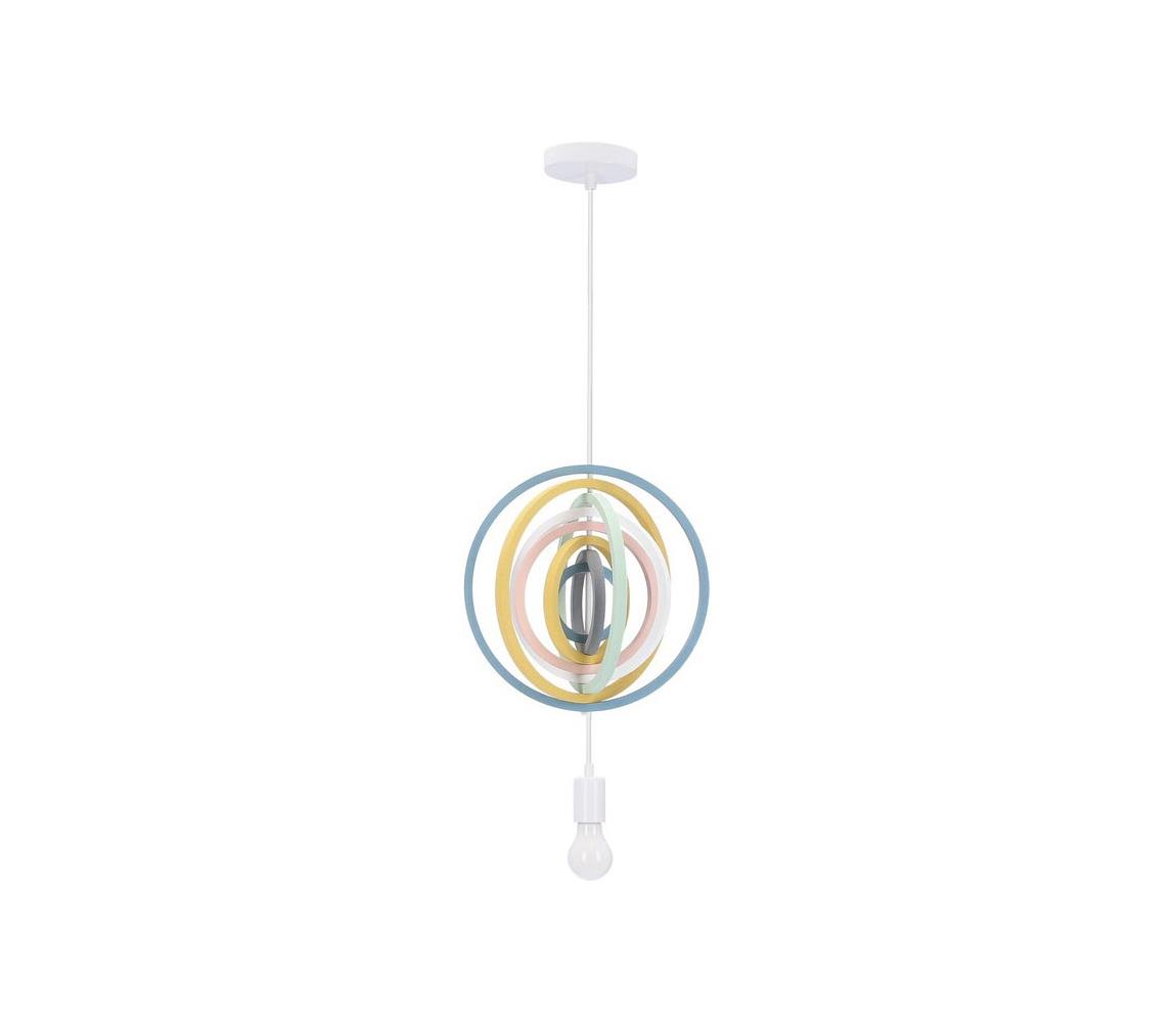 Detský závesný luster HOOPS na lanku 1xE27/20W/230V priemer 27 cm pestrofarebný 31-12043