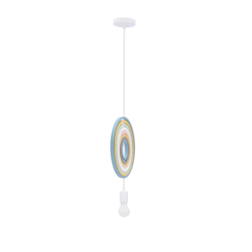 Detský závesný luster HOOPS na lanku 1xE27/20W/230V priemer 27 cm pestrofarebný