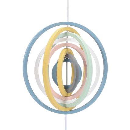 Detský závesný luster HOOPS na lanku 1xE27/20W/230V priemer 27 cm pestrofarebný