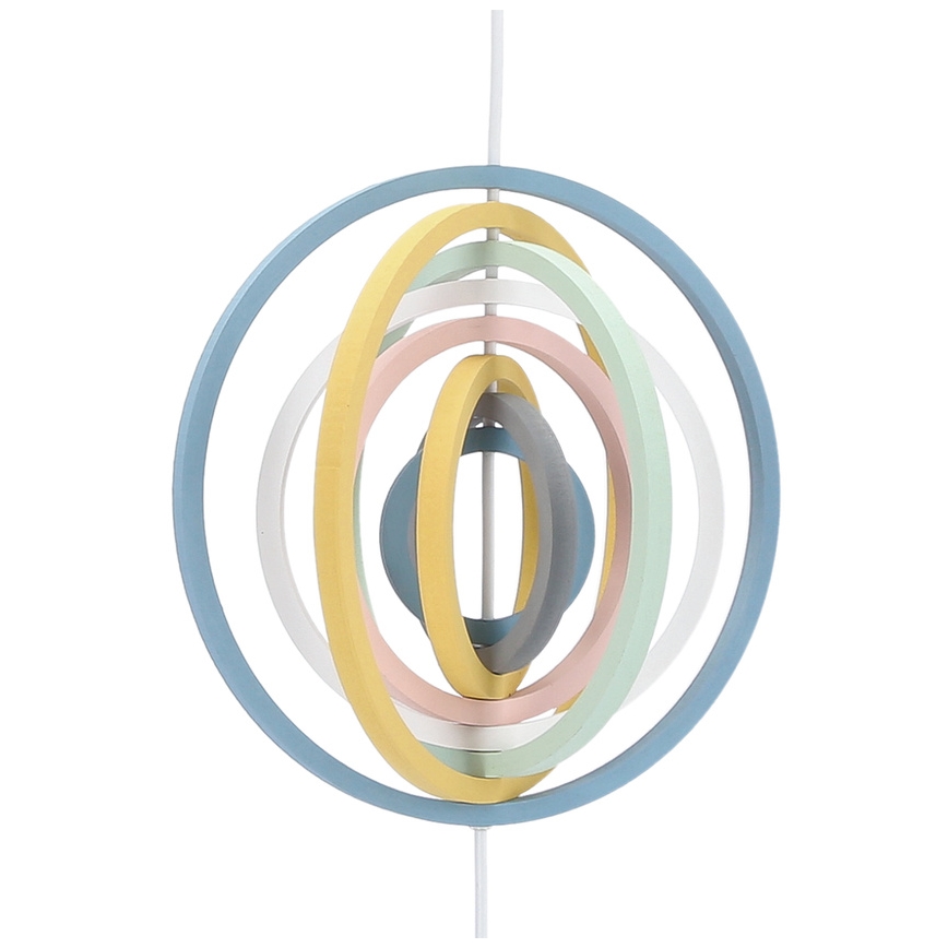 Detský závesný luster HOOPS na lanku 1xE27/20W/230V priemer 27 cm pestrofarebný