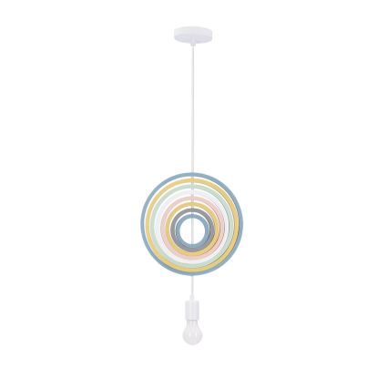 Detský závesný luster HOOPS na lanku 1xE27/20W/230V priemer 27 cm pestrofarebný