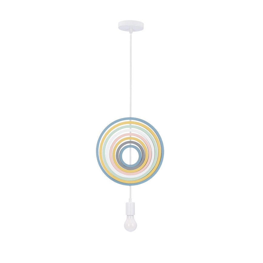 Detský závesný luster HOOPS na lanku 1xE27/20W/230V priemer 27 cm pestrofarebný